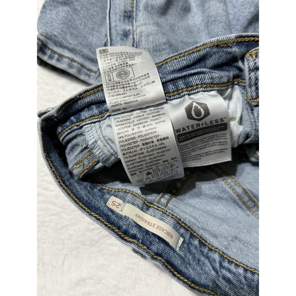 Levis Jeans Womens 23 Blue Ribcage Straight Button Fly Medium Wash Denim 23x26‎ - Picture 6 of 9